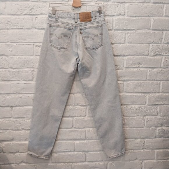 Vintage Levis 550 Jeans Mens 31x32 Faded Blue Orange Tab Distressed Relaxed 90s, - Picture 10 of 15